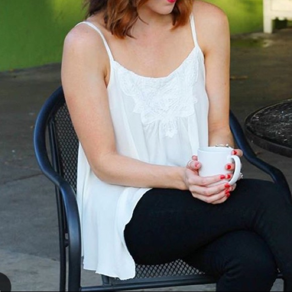 Cream Crochet Tank